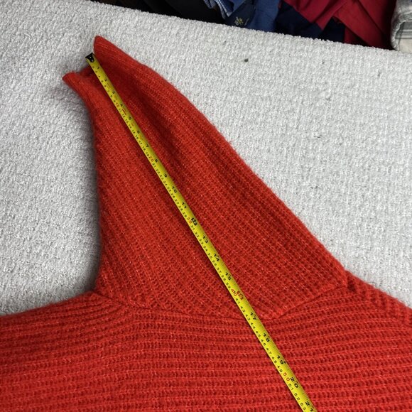 Womance Atelier Quebec Heavy Chunky Oversize Knit Cozy Shawl Neck Red Women Sz S - Picture 14 of 16